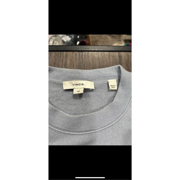 Vince Merino Wool Blend Striped Crewneck Long Sleeve Pullover Sweater Blue Small - Picture 13 of 13